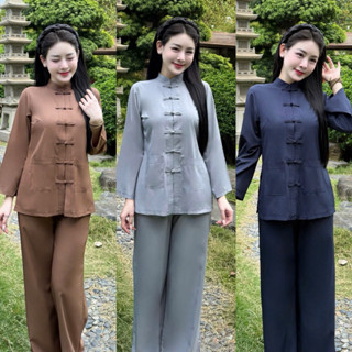  Bộ Pháp Phục Lụa Nhuyễn truyền thống Cổ Trụ tay dài phối nút tàu 