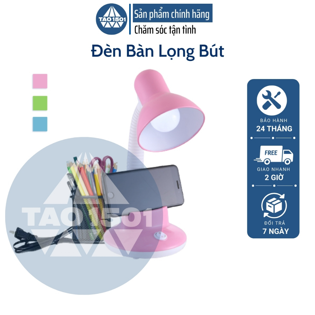 Đèn học để bàn Tao1501 - Bóng led chống cận - Phù hợp bảo vệ mắt, chống cận có kèm giá để điện thoại tiện lợi - BA007