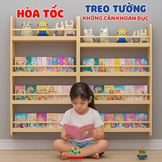    Hỏa Tốc   Giá Sách Treo Tường Cho Bé Benrikids Gỗ Thông Tự Nhiên Kệ Sách An Toàn Tiết Kiệm Diện Tích Không Khoan Đục 