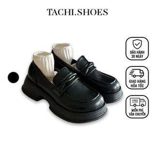 Giày Loafer Nữ Đế Cao Phối Đai Xoắn Da Lì Phong Cách Lolita Hàn Quốc MR4 Tachishoes