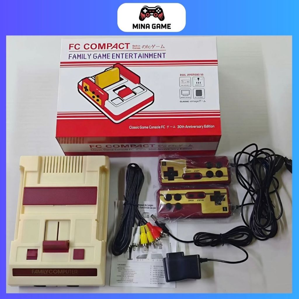 Máy chơi game điện tử 4 nút FC COMPACT với 500 game sẵn trong máy - điện tử 4 nút xưa