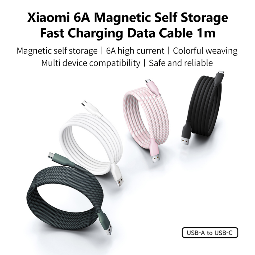 Cáp Sạc / Truyền Dữ Liệu 6A Xiaomi Hấp thụ từ tính USB C-USB C 120W Sạc nhanh Cho Android & iphone
