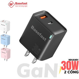 Củ sạc nhanh 30W 2 cổng Basefast cục sạc type c chống quá tải nhiệt cho iP samsung Xiaomi Oppo