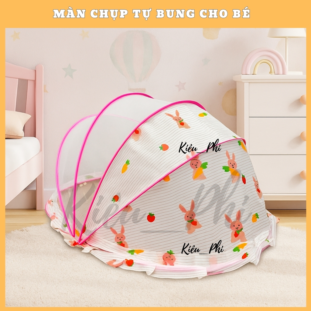 Màn chụp ngủ gấp gọn tự bung chống muỗi cho bé - Mùng chụp ngủ tự bung cho bé lớn, nhỏ, sơ sinh Kiều