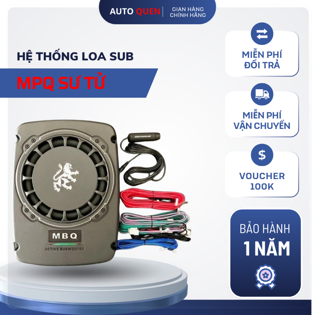 Loa Sub Bass Siêu Trầm MBQ Bass 8 Sư Tử - MBQ 800RL- Nâng Cấp Âm Thanh Cho Các Bác Tài - Bh 12 Tháng