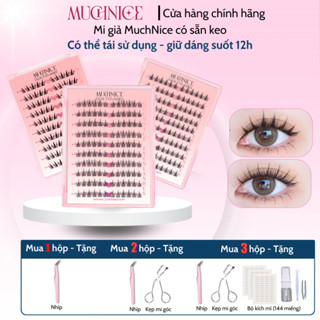 [Mua 2 Tặng 2 - Hộp lớn] Mi giả MuchNice tự dính không cần keo, tái sử dụng, form mỏng nhẹ