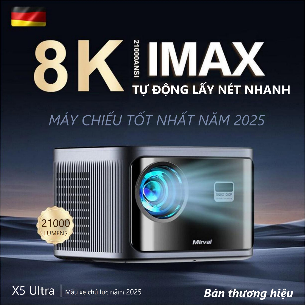 Máy chiếu đa năng X5 Ultra 8K1200 ANSI FintexPro 21000LM  /Full HD/ Wifi/ Độ sáng cao/ Âm thanh sống động/Lấy nét điện