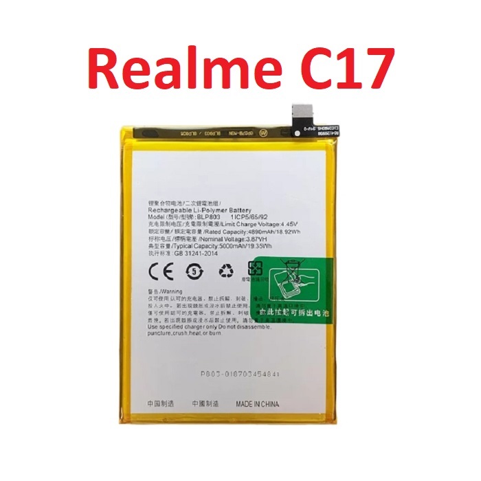 Pin Li-Polymer Oppo Realme C17 Mã BLP803 Dung Lượng 5000mAh New Thay Thế