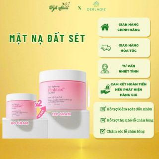  Mặt Nạ Đất Sét Hút Dầu Kiểm Soát Nhờn 12H Derladie Vegan Pink Clay Mask Deep Pore Tightening 
