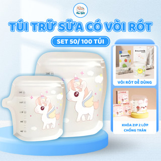 Set 50/100 Túi Trữ Sữa Có Vòi Rót Chăm Sóc Sức Khỏe Cho Bé Dung Tích 120ml/200ml Khóa Zip Chống Tràn