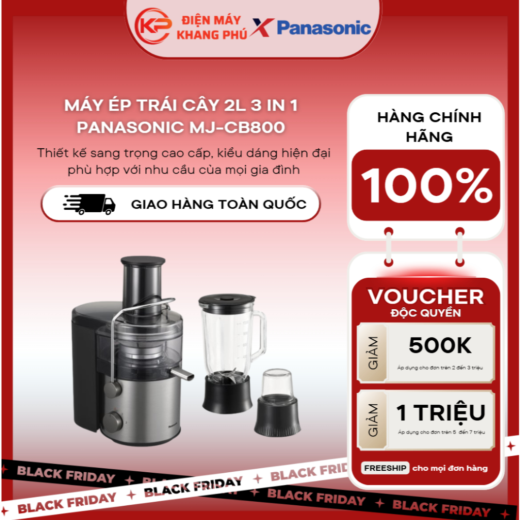 Máy ép trái cây 2L 3 in 1 Panasonic MJ-CB800
