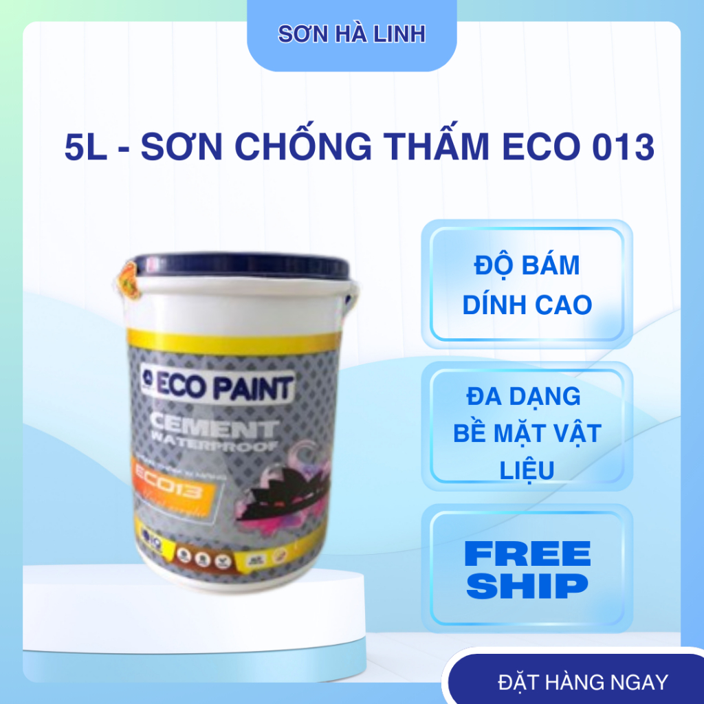 5L - Sơn chống thấm pha xi măng giá rẻ Eco Paint