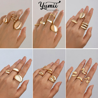 Yumiiaccessories Nhẫn Nữ Set 3-5 Cái Nhẫn Trơn Đơn Giản 