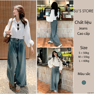 Quần Jeans Ống Suông Gấu Cao Dáng Dài Q519 Susstore Thời Trang Nữ