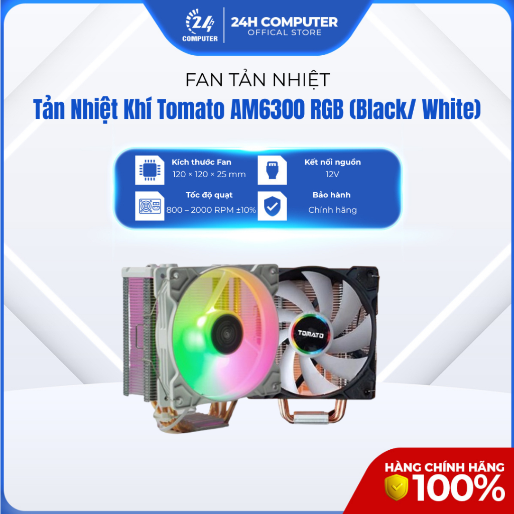 Tản Nhiệt Khí Tomato AM6300 RGB (Black/ White)