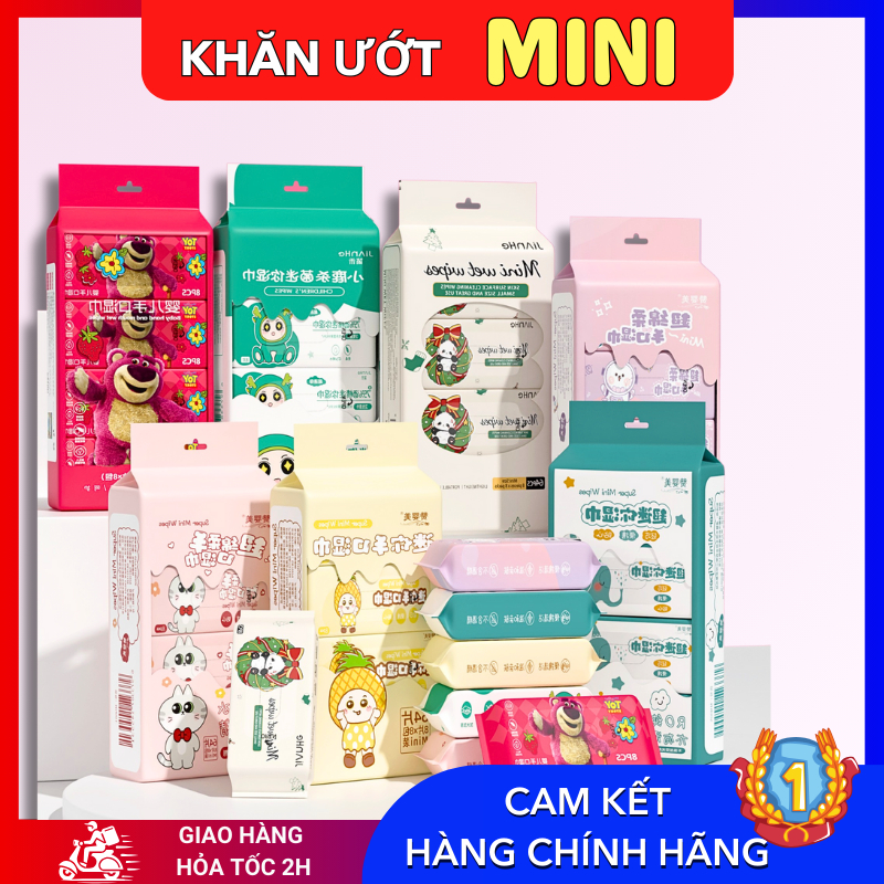 (Combo 40 gói 320 tờ) Khăn giấy ướt mini cho bé tiện dụng bỏ túi