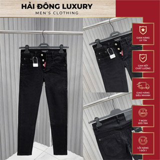 Quần Jean DSQ Đen Trơn Chữ Túi Sau Bản Thường Mẫu Trơn Basic Dễ Mix Đồ Fom Đẹp