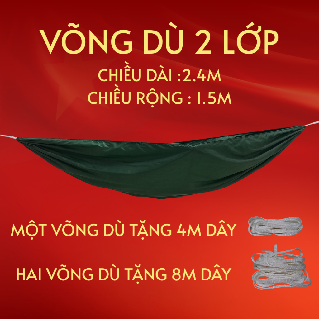VÕNG DÙ - XANH TRƠN + TẶNG DÂY DÙ BUỘC VÕNG 4M