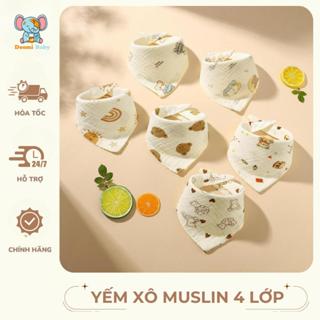   SET 10  Khăn Yếm Đa Năng Cho Bé Vải Xô Muslin 4 Lớp Mềm Mại Doomi Shop - HT819 