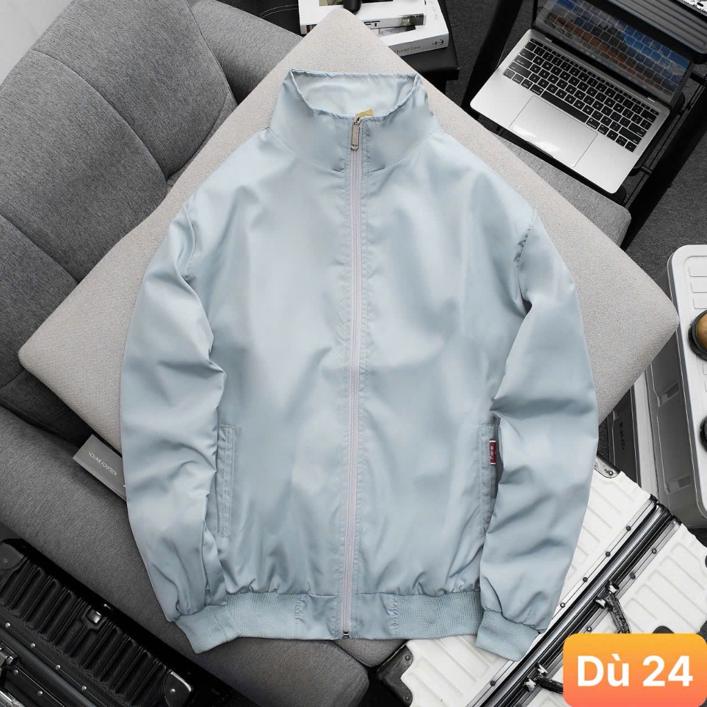 Áo khoác dù nam nữ màu xanh cổ tròn chất liệu dù gió 2 lớp cao cấp dáng form bóng chày bomber đẹp HA
