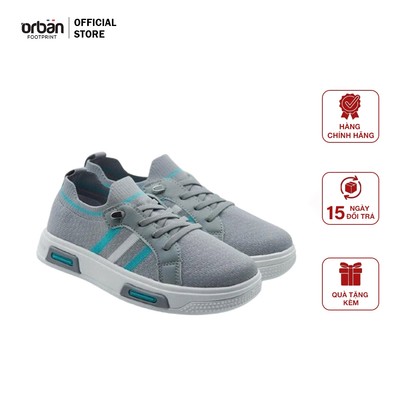 Giày Thể Thao Kids URBAN FOOTPRINT TG2507 Cổ Chun Đế Bằng 2 Màu Hồng - Ghi
