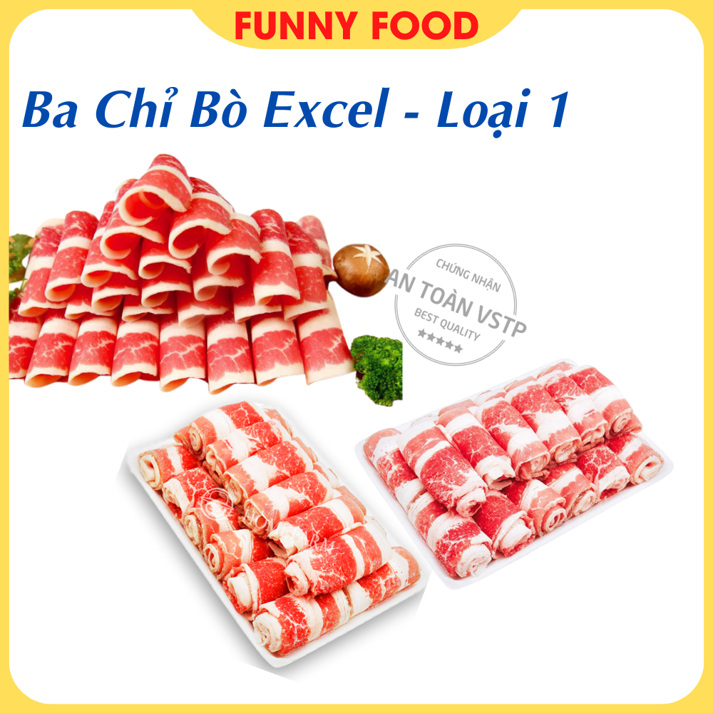 Ba Rọi Bò EXCEL - LOẠI 1 - Thịt Bò Cắt Lát Excel - 500g [Hỏa Tốc] - FunnyFood