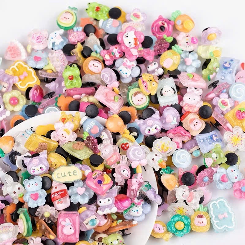 15 Charm Gắn Dép, Sticker Theo Tone Màu Trong Dễ Thương