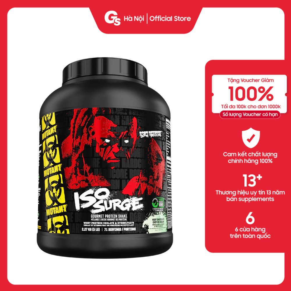 Sữa tăng cơ Mutant Iso Surge whey protein isolate & hydrolysate nhập khẩu Canada - Gymstore