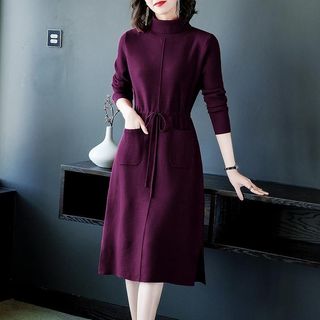 Đầm Len Dệt Kim Thắt Eo Thời Trang AL22