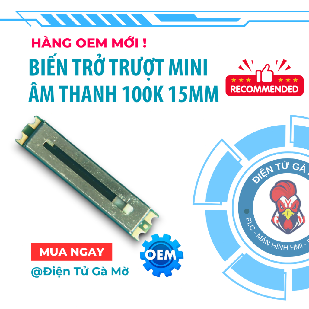 [1 CÁI] Biến Trở Trượt Âm Thanh Mini Micro Cầm Tay 100K Trượt Dài 15MM, Hàng OEM Mới