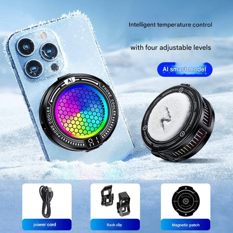 Tản nhiệt sò lạnh thông minh Led RGB TL10 Ai Gaming siêu mát cho điện thoại | BigBuy360 - bigbuy360.vn