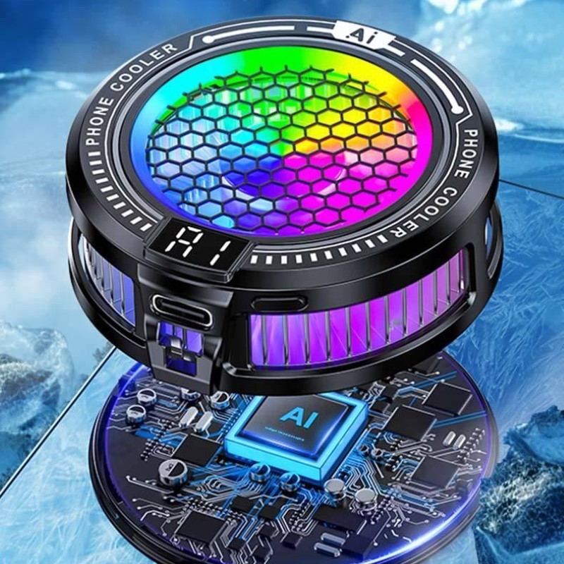 Tản nhiệt sò lạnh thông minh Led RGB TL10 Ai Gaming siêu mát cho điện thoại | BigBuy360 - bigbuy360.vn