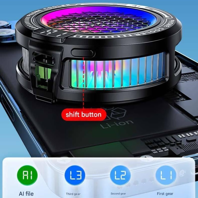 Tản nhiệt sò lạnh thông minh Led RGB TL10 Ai Gaming siêu mát cho điện thoại | BigBuy360 - bigbuy360.vn