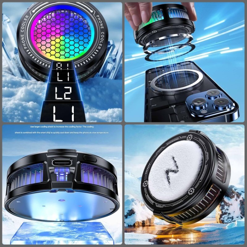 Tản nhiệt sò lạnh thông minh Led RGB TL10 Ai Gaming siêu mát cho điện thoại | BigBuy360 - bigbuy360.vn