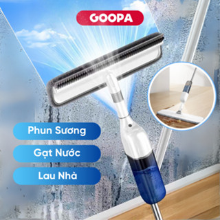 Cây lau kính phun sương GOOPA kết hợp lau nhà 4in1 gạt nước cán dài tiện lợi