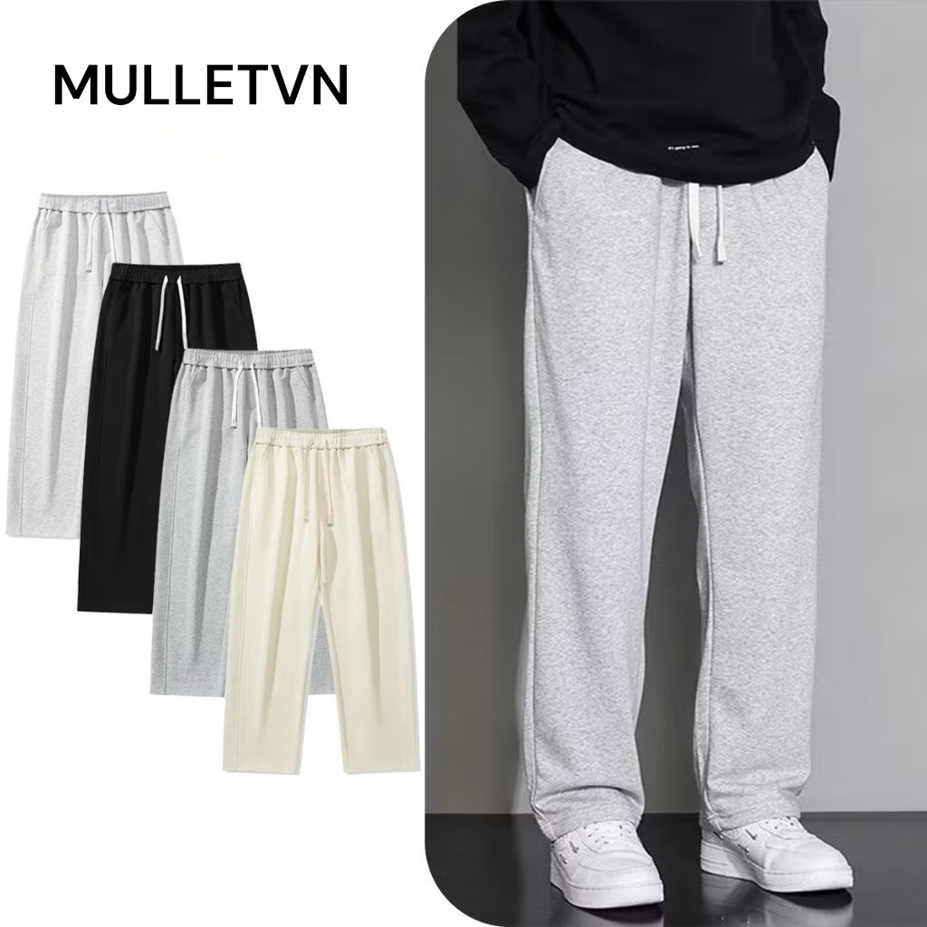 Quần Nỉ Tăm Dáng Suông Phủ Giày Nam Nữ Hàng Thiết kế Mullet