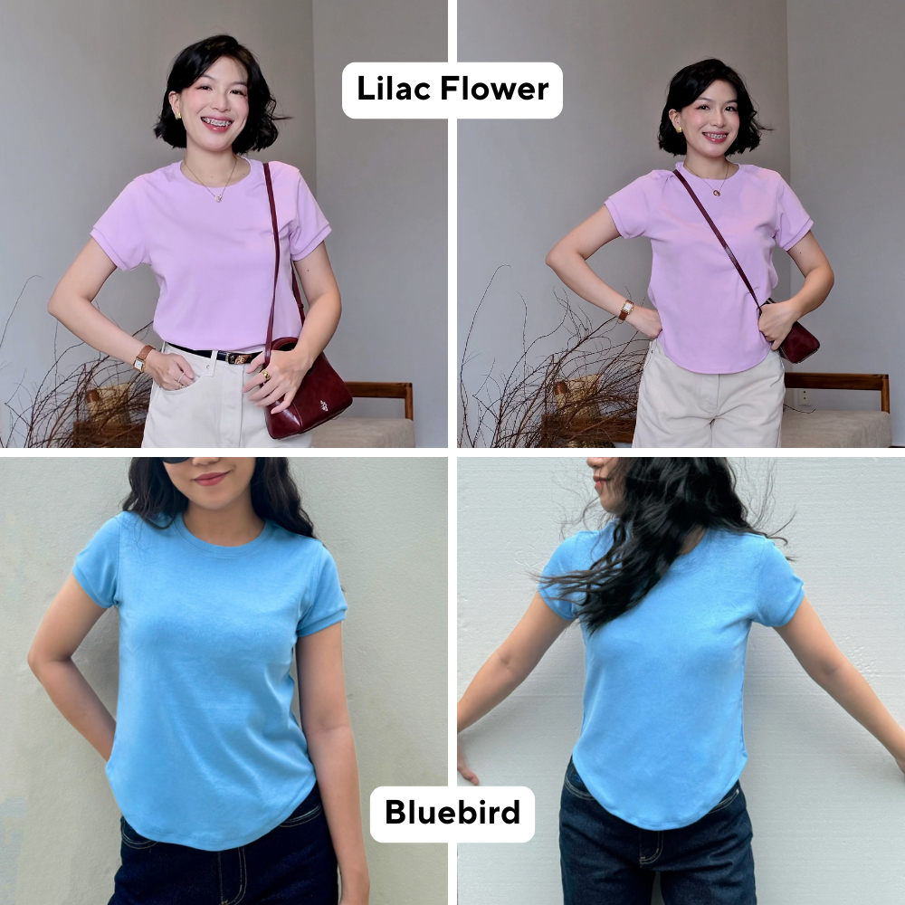 TheBlueTshirt - Áo thun tay ngắn phom ôm vừa vặn, kiểu vạt bầu nữ - 1990s Tshirt | BigBuy360 - bigbuy360.vn