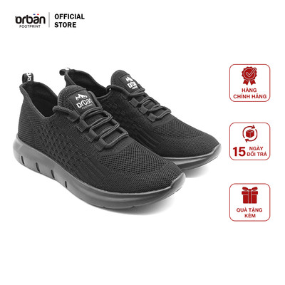 Giày Thể Thao Unisex URBAN FOOTPRINT Cổ Chun TM2124 Đen