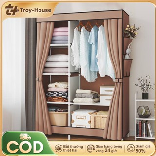 Troy tủ quần áo vải không tủ vải quần áo inox dễ lắp ráp Ổn định và bền bỉ