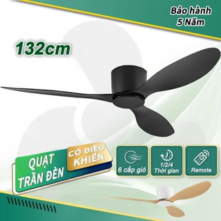 Quạt trần cổ ngắn 17cm Gogeous quạt trần trang trí phòng khách quạt trần 3 cánh động cơ DC LÕI ĐỒNG