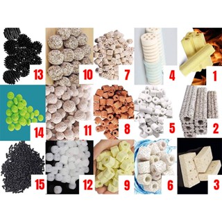 tổng hợp các loại vật liệu lọc , cát . sỏi trang trí bể thuỷ sinh (500g)
