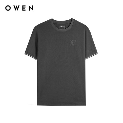 Owen - Áo T-shirt Body Fit TSN243842 màu Xám đậm chất liệu COTTON MODAL