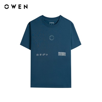 Owen - Áo T-shirt Relaxfit TSN243841 màu Xanh chất liệu CVC Spandex