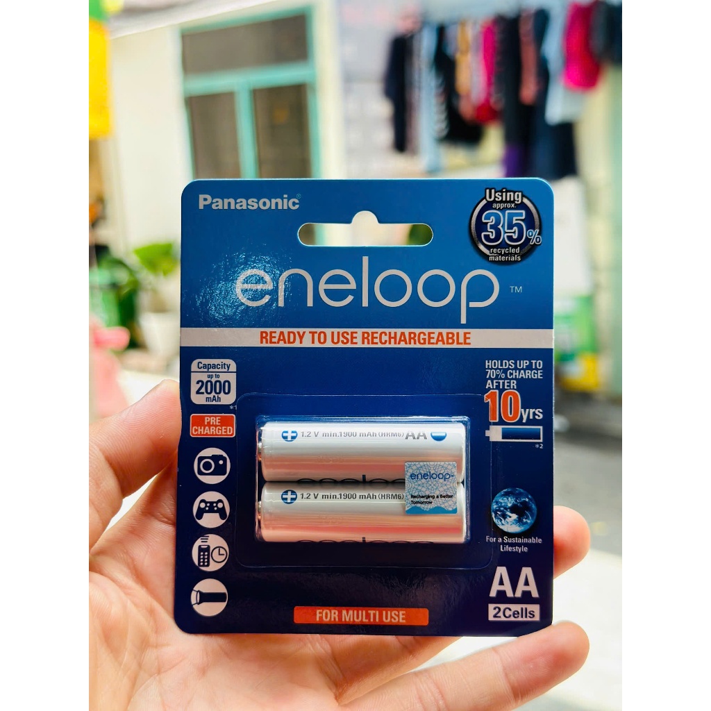 Pin sạc AA PANASONIC ENELOOP 2000mAh BK-3MCCE.2BV (vỉ 2 viên)