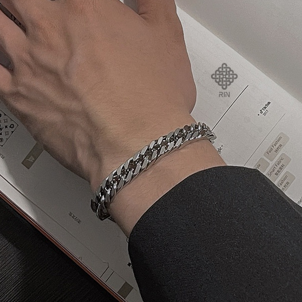 Vòng tay xích cuban titan nguyên chất, Lắc tay hiphop unisex mắc xích cá tính, trangsucmoiluatuoi.RI
