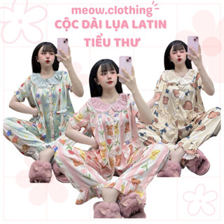 [DEAL_SALE] Đồ Mặc Nhà, Bộ Ngủ Nữ Cộc Dài Lụa Latin Freesize Dưới 58kg