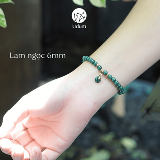  Vòng tay đá lam ngọc 6mm sang trọng đơn giản may mắn bình an phong thủy Udumbara 