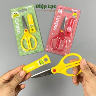  Kéo học sinh Campus có nắp bảo vệ kéo thủ công Cao cấp vpp Diệp Lạc 