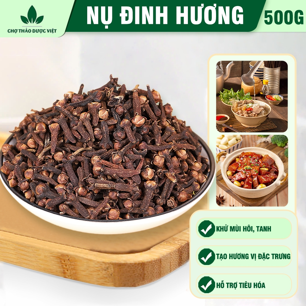Nụ đinh hương 500g, đinh hương khô, nụ to, thơm, gia vị nấu phở, tẩm ướp thơm ngon chuẩn vị