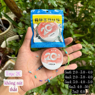 Trục 2C không nút thắt phiên bản mới tiện lợi hiệu quả dây cước chắc chắn phao chống xoắn mạ vàng cao cấp